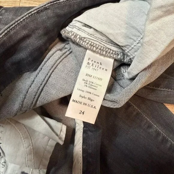 Frank and Eileen Sligo Jean Womens Size 24 Gray Frayed Skinny Stretch USA Ladies - Picture 8 of 14